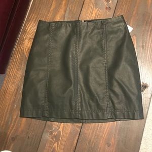 Faux leather skirt